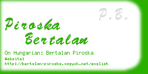 piroska bertalan business card